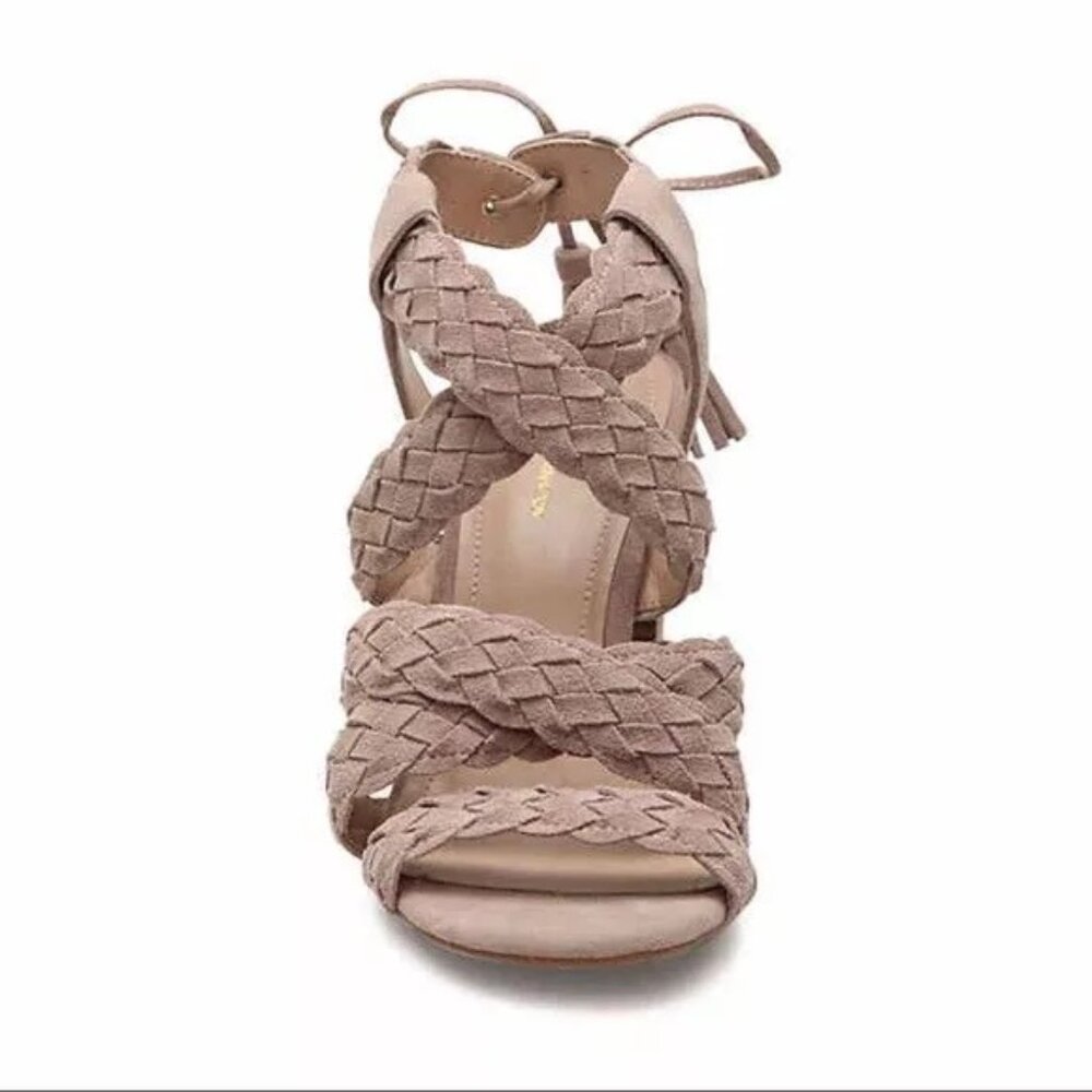 BCBGeneration Taupe Ladina Braided Heels 8.5 💗 - Picture 1 of 8